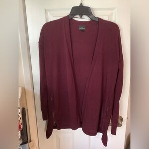 Women's Burgundy Cardigan Sweater